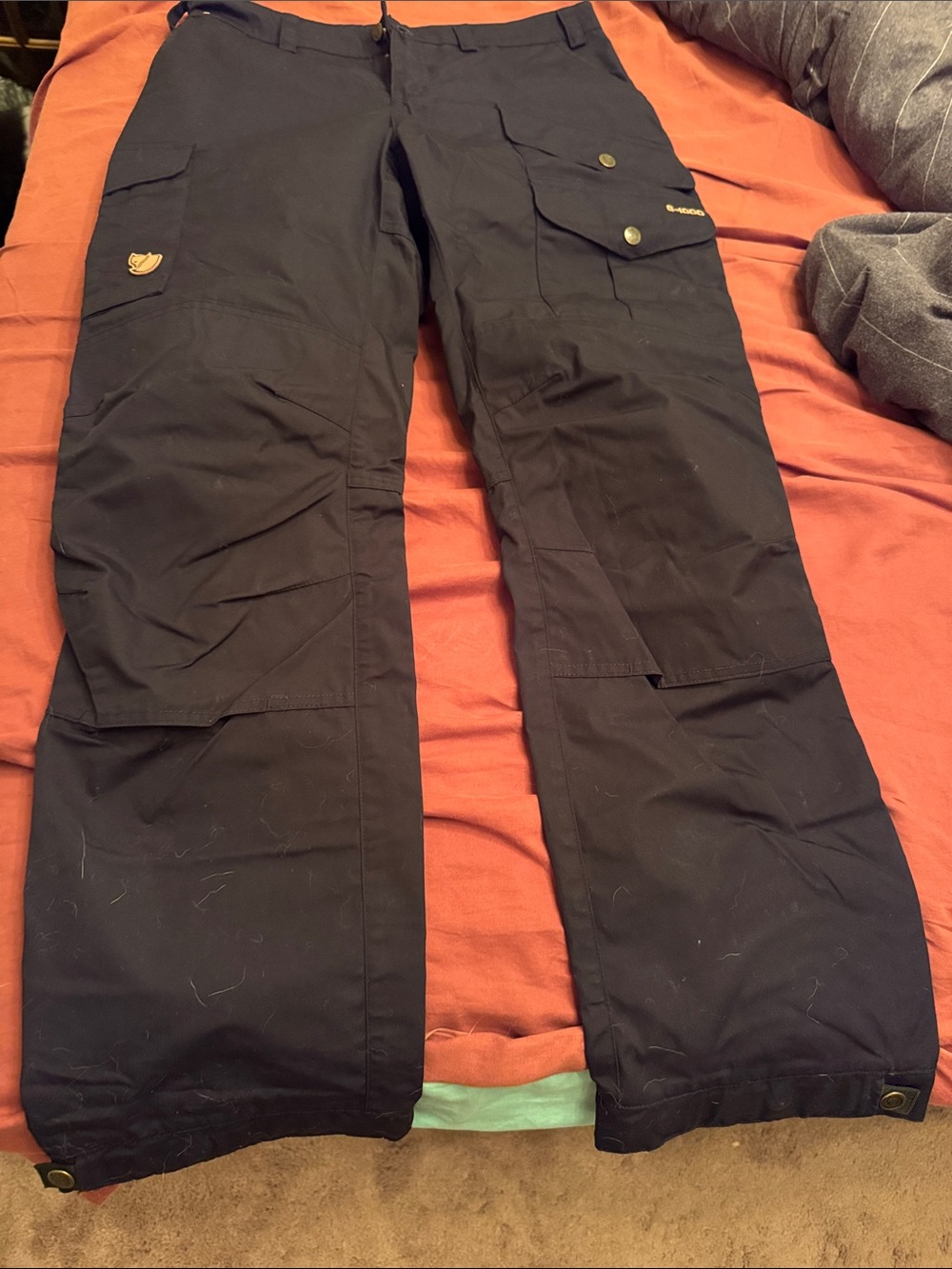Fjallraven Black Cargo Pants with Utility Pockets